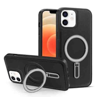 For iPhone 12 / 12 Pro MagSafe Magnetic Holder Phone Case(Black)