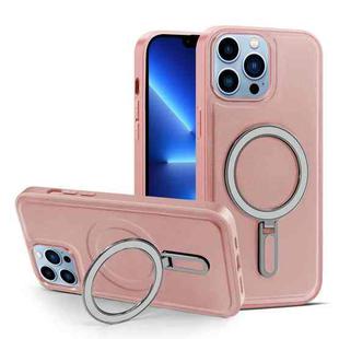 For iPhone 13 Pro MagSafe Magnetic Holder Phone Case(Pink)