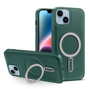 For iPhone 14 MagSafe Magnetic Holder Phone Case(Green)