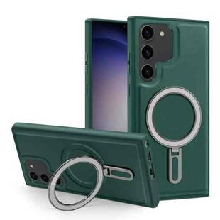 For Samsung Galaxy S23 5G MagSafe Magnetic Holder Phone Case(Green)