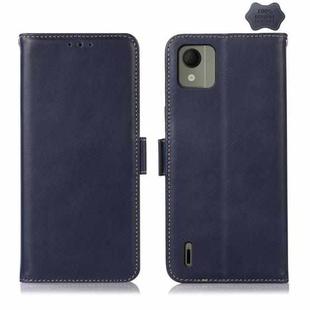 For Nokia C110 Magnetic Crazy Horse Texture Genuine Leather RFID Phone Case(Blue)