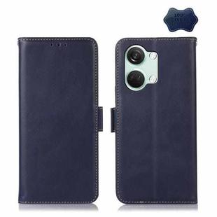 For OnePlus Nord 3 / Ace 2V Magnetic Crazy Horse Texture Genuine Leather RFID Phone Case(Blue)