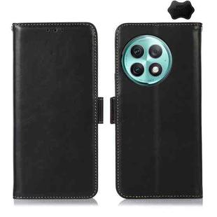 For OnePlus Ace 2 Pro Magnetic Crazy Horse Texture Genuine Leather RFID Phone Case(Black)