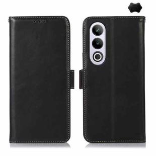 For OnePlus Nord CE4 5G Global Magnetic Crazy Horse Texture Genuine Leather RFID Phone Case(Black)