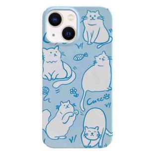 For iPhone 14 Painted Pattern PC Phone Case(Funny Cat)