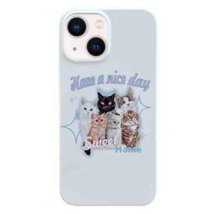 For iPhone 14 Painted Pattern PC Phone Case(SWEET Cats)