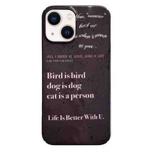 For iPhone 14 Painted Pattern PC Phone Case(Alphabet Black)