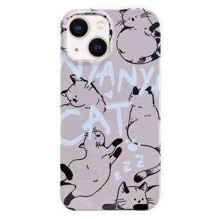 For iPhone 14 Painted Pattern PC Phone Case(CATs)