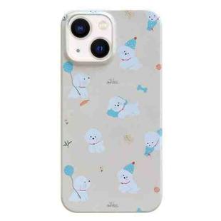 For iPhone 14 Painted Pattern PC Phone Case(Milk Yellow Dog)