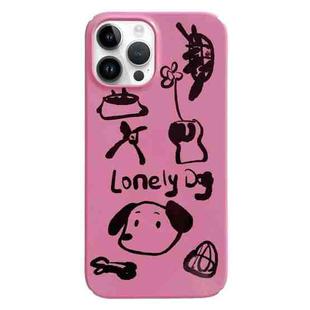 For iPhone 14 Pro Painted Pattern PC Phone Case(Lonely Dog)