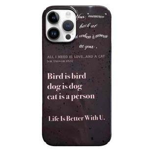 For iPhone 14 Pro Painted Pattern PC Phone Case(Alphabet Black)