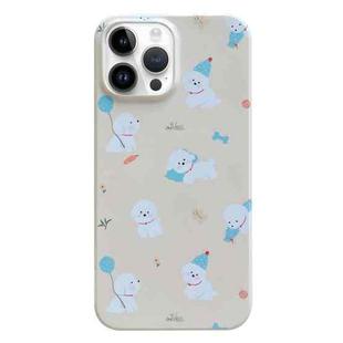 For iPhone 14 Pro Painted Pattern PC Phone Case(Milk Yellow Dog)