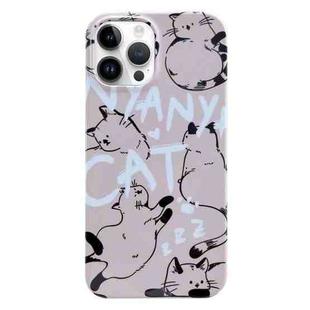 For iPhone 14 Pro Max Painted Pattern PC Phone Case(CATs)