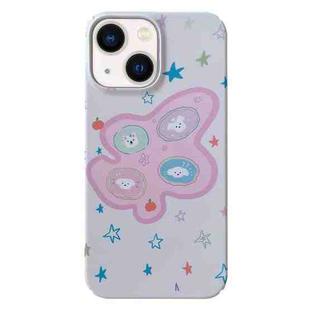 For iPhone 14 Plus Painted Pattern PC Phone Case(Starry Dogs)