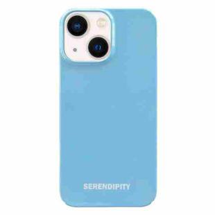 For iPhone 14 Plus Painted Pattern PC Phone Case(Blue)