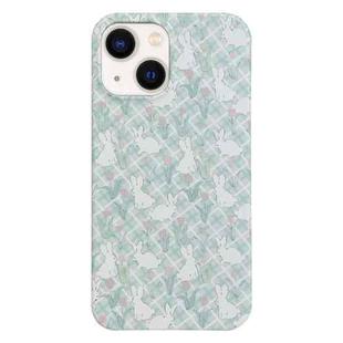 For iPhone 14 Plus Painted Pattern PC Phone Case(Tulip Bunny)