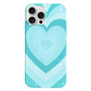 For iPhone 15 Pro Max Painted Pattern PC Phone Case(Green Love)