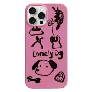 For iPhone 15 Pro Max Painted Pattern PC Phone Case(Lonely Dog)