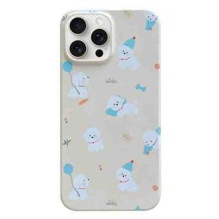 For iPhone 15 Pro Max Painted Pattern PC Phone Case(Milk Yellow Dog)