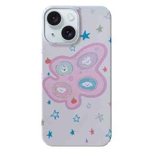 For iPhone 15 Painted Pattern PC Phone Case(Starry Dogs)