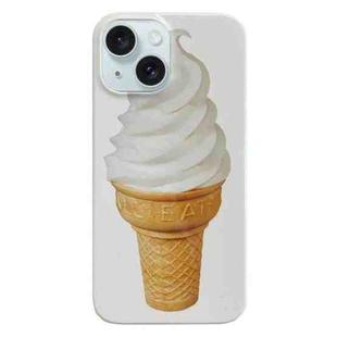 For iPhone 15 Painted Pattern PC Phone Case(Ice Cream)