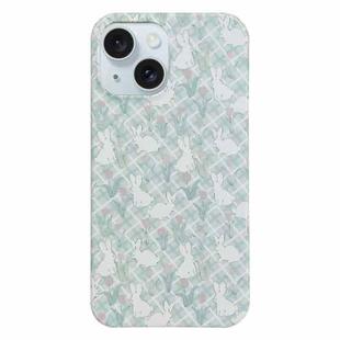 For iPhone 15 Painted Pattern PC Phone Case(Tulip Bunny)