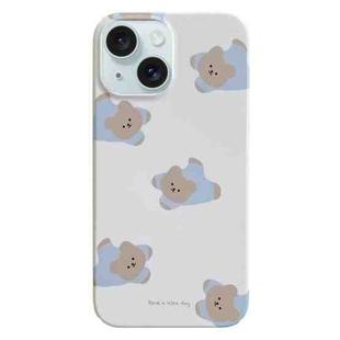 For iPhone 15 Painted Pattern PC Phone Case(Papa Bear)