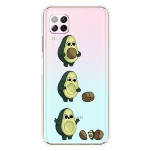 For Huawei P40 Lite Coloured Drawing Pattern Highly Transparent TPU Protective Case(Avocado)
