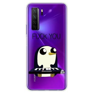 For Huawei P40 Lite 5G Coloured Drawing Pattern Highly Transparent TPU Protective Case(Penguin)