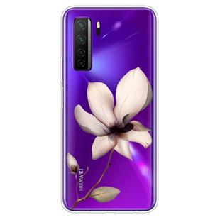 For Huawei P40 Lite 5G Coloured Drawing Pattern Highly Transparent TPU Protective Case(Lotus)