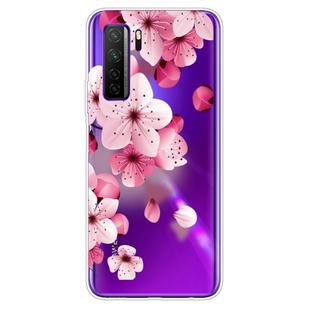 For Huawei P40 Lite 5G Coloured Drawing Pattern Highly Transparent TPU Protective Case(Cherry Blossoms)