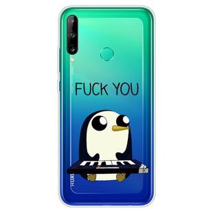 For Huawei P40 Lite E Coloured Drawing Pattern Highly Transparent TPU Protective Case(Penguin)