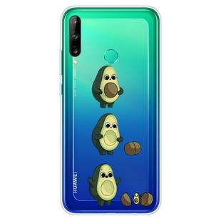 For Huawei P40 Lite E Coloured Drawing Pattern Highly Transparent TPU Protective Case(Avocado)
