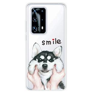 For Huawei P40 Pro+ Coloured Drawing Pattern Highly Transparent TPU Protective Case(Pinch Dog)