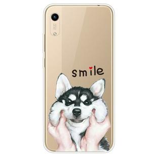 For Huawei Y5 (2019) Coloured Drawing Pattern Highly Transparent TPU Protective Case(Pinch Dog)
