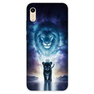 For Huawei Y5 (2019) Coloured Drawing Pattern Highly Transparent TPU Protective Case(Lion)