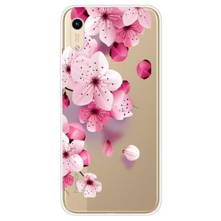For Huawei Y5 (2019) Coloured Drawing Pattern Highly Transparent TPU Protective Case(Cherry Blossoms)