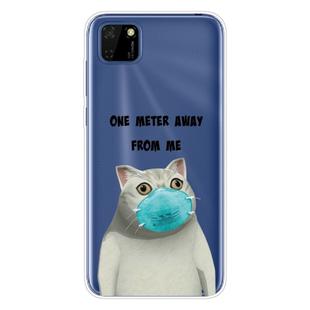 For Huawei Y5p (2020) Coloured Drawing Pattern Highly Transparent TPU Protective Case(Mask Cat)