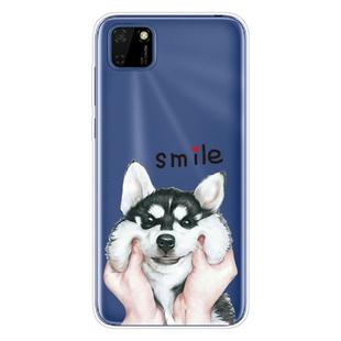 For Huawei Y5p (2020) Coloured Drawing Pattern Highly Transparent TPU Protective Case(Pinch Dog)