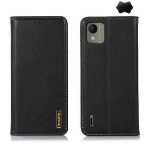For Nokia C110 KHAZNEH Nappa Top Layer Cowhide Leather Phone Case(Black)