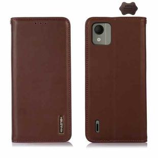 For Nokia C110 KHAZNEH Nappa Top Layer Cowhide Leather Phone Case(Brown)