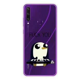 For Huawei Y6p (2020) Coloured Drawing Pattern Highly Transparent TPU Protective Case(Penguin)