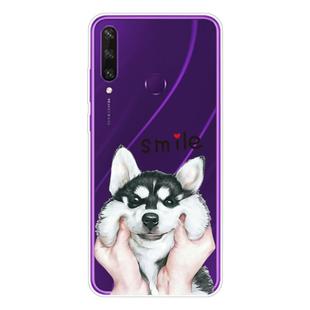 For Huawei Y6p (2020) Coloured Drawing Pattern Highly Transparent TPU Protective Case(Pinch Dog)