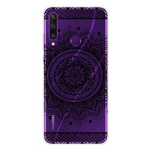 For Huawei Y6p (2020) Coloured Drawing Pattern Highly Transparent TPU Protective Case(Mandala)