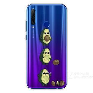 For Huawei Honor 20 Lite Coloured Drawing Pattern Highly Transparent TPU Protective Case(Avocado)