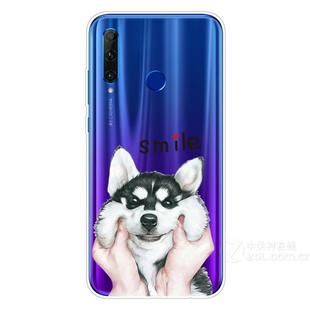 For Huawei Honor 20 Lite Coloured Drawing Pattern Highly Transparent TPU Protective Case(Pinch Dog)