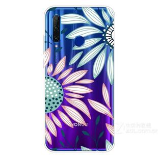 For Huawei Honor 20 Lite Coloured Drawing Pattern Highly Transparent TPU Protective Case(Flower)