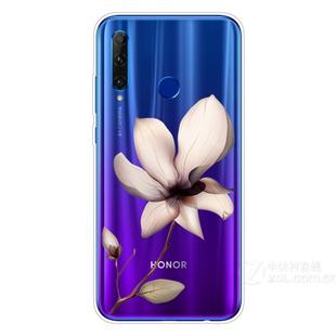 For Huawei Honor 20 Lite Coloured Drawing Pattern Highly Transparent TPU Protective Case(Lotus)