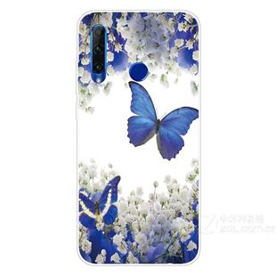 For Huawei Honor 20 Lite Coloured Drawing Pattern Highly Transparent TPU Protective Case(Purple Butterfly)