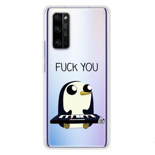 For Huawei Honor 30 Pro Coloured Drawing Pattern Highly Transparent TPU Protective Case(Penguin)